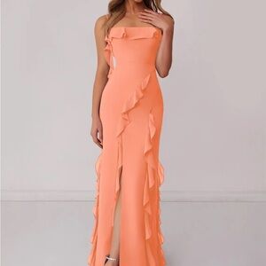 Sunset Sheath Bow Chiffon Dress Azazie 1001